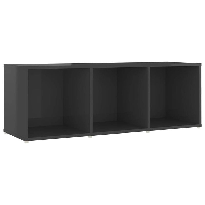 Foto van The living store televisiekast classic tv - 107 x 35 x 37 cm - hoogglans grijs