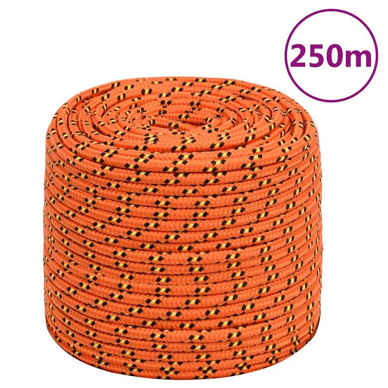 Foto van Vidaxl boottouw 10 mm 250 m polypropyleen oranje