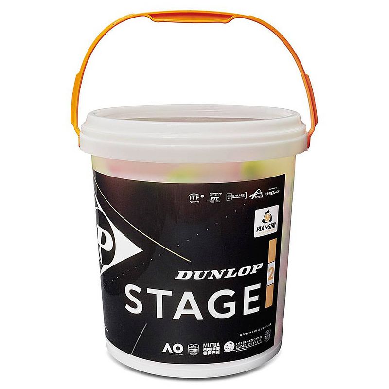 Foto van Dunlop mini-tennisbal stage 2 rubber/vilt oranje/geel 60 stuks