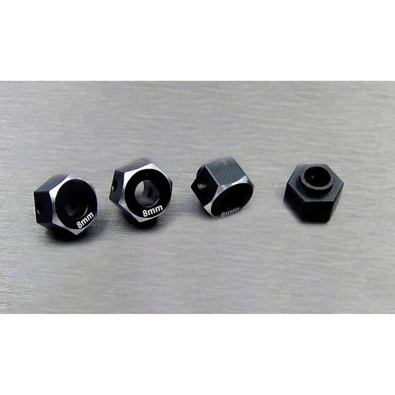 Foto van Samix sam-trx4-6063-8 tuning-onderdeel samix trx-4 alum black hex adaptar (8 mm) samtrx4-6063-8