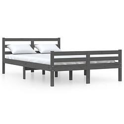 Foto van The living store bedframe - houten - slaapkamer - 205.5 x 145.5 x 69.5 cm - grijs