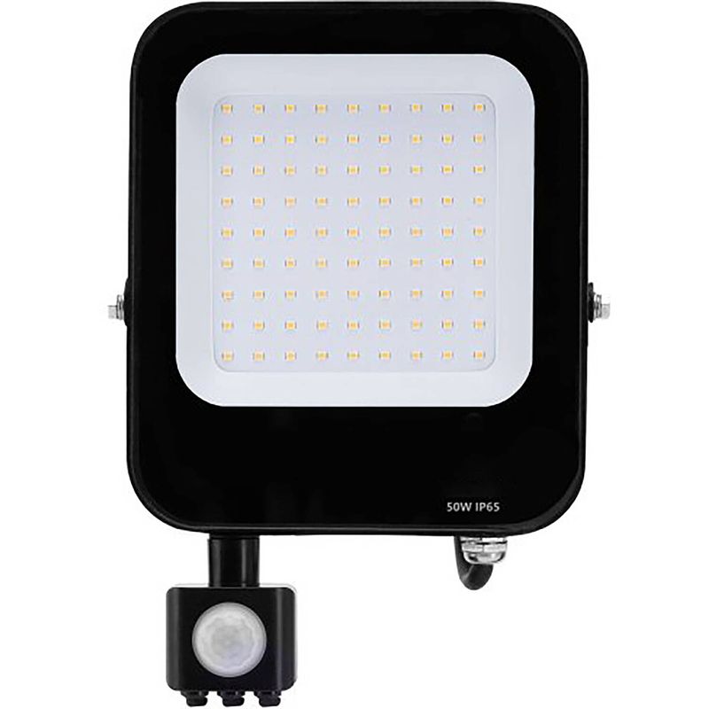 Foto van Led bouwlamp met bewegingssensor - led schijnwerper - aigi rekan - 50 watt - natuurlijk wit 4000k - waterdicht ip65 -