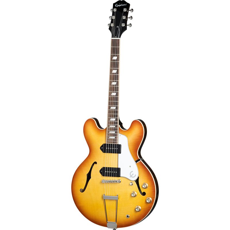 Foto van Epiphone usa casino royal tan semi-akoestische gitaar