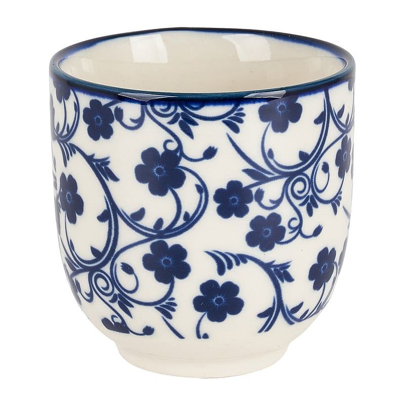 Foto van Cup blue print - flowers - 150 ml