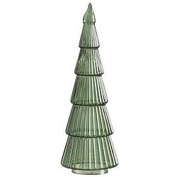 Foto van Kerstboom step - groen - glas - 31xø10 cm - leen bakker