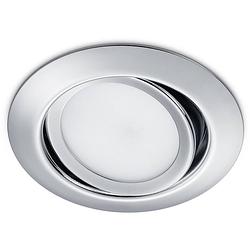 Foto van Led spot - inbouwspot - trion roluno - 5w - warm wit 3000k - rond - mat chroom - aluminium - ø80