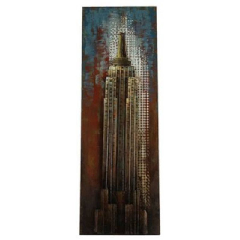 Foto van Non-branded schilderij empire state retraw 120 cm nikkel bruin