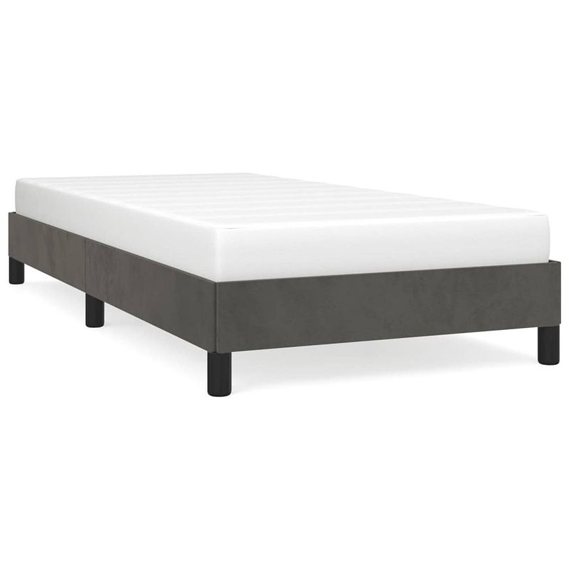 Foto van The living store bedframe - zacht fluweel - 203 x 93 x 25 cm - kleur- donkergrijs