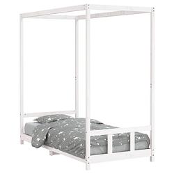 Foto van Vidaxl kinderbedframe 90x190 cm massief grenenhout wit