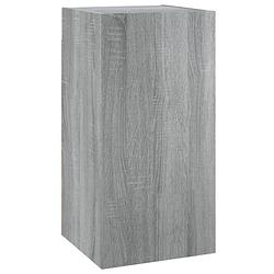 Foto van The living store tv-meubel - hangend - grijs sonoma eiken - 30.5 x 30 x 60 cm - materiaal- bewerkt hout