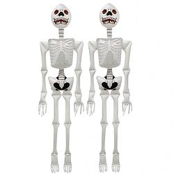 Foto van Opblaasbaar skelet 2 stuks halloween versiering 183 cm - opblaasfiguren