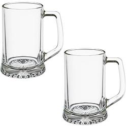 Foto van Set van 8x stuks bierglazen/bierpullen transparant 320 ml - 9 x 12 cm - bierglazen