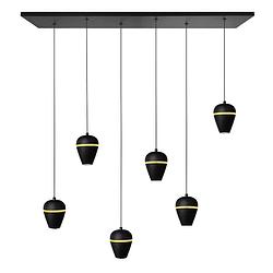 Foto van Highlight hanglamp kobe 6 lichts l 116 cm zwart