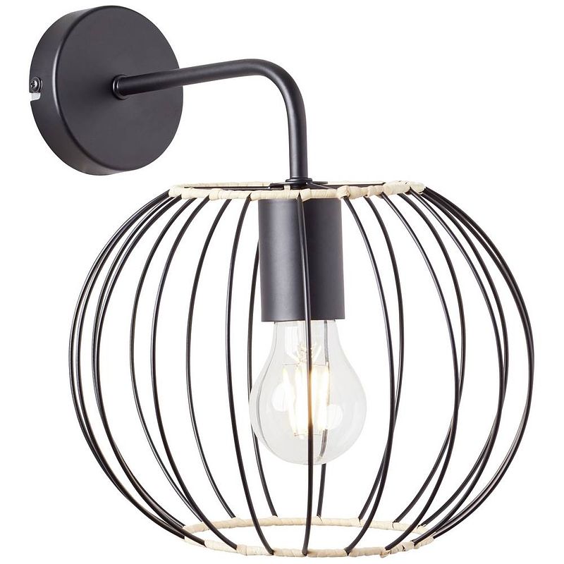 Foto van Brilliant silemia 99394/76 wandlamp e27 zwart (mat)