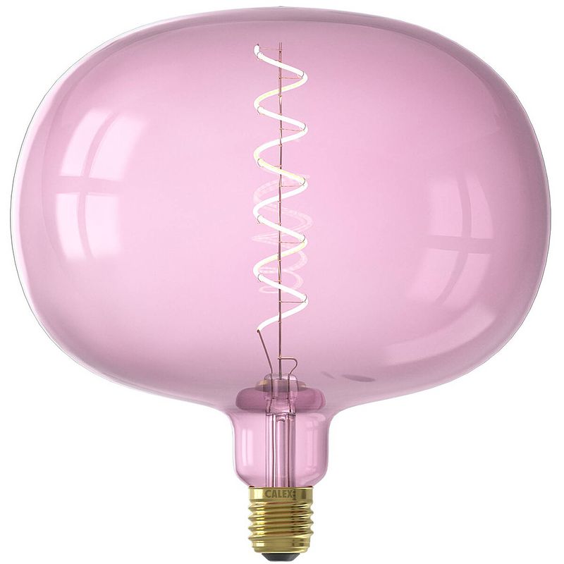 Foto van Calex - led lamp - boden quartz - e27 fitting - dimbaar - 4w - warm wit 2000k - roze