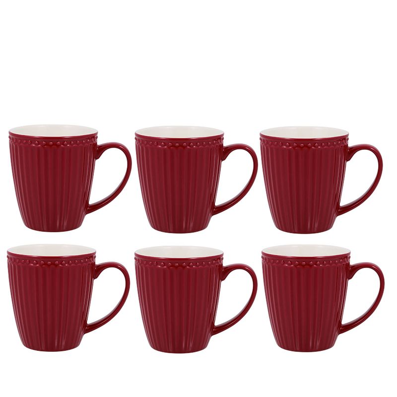 Foto van Greengate koffiemok alice claret red 300 ml - 6 stuks