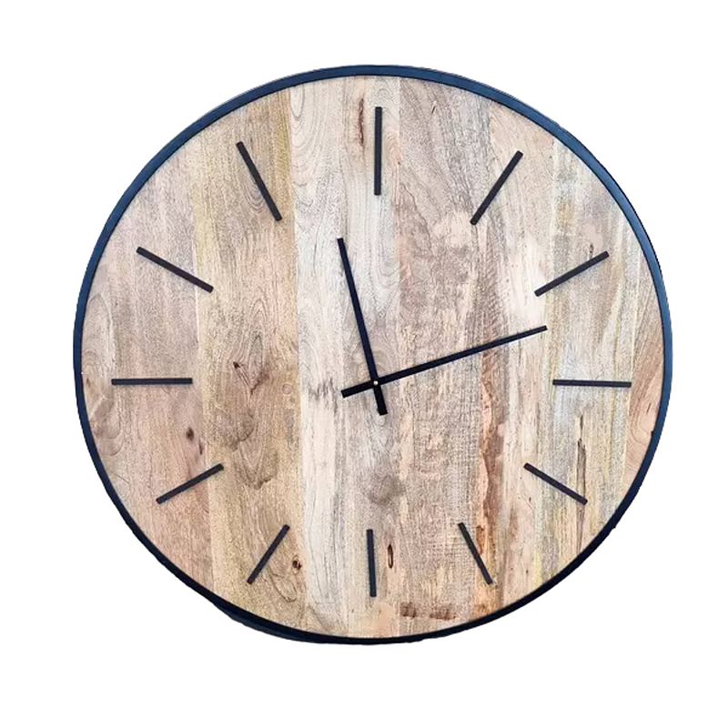 Foto van Benoa ennis large mango wooden wall clock 85 cm