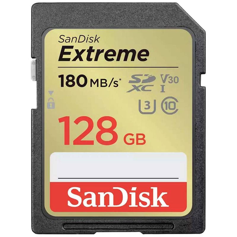 Foto van Sandisk extreme sdxc-kaart 128 gb class 10 uhs-i schokbestendig, waterdicht