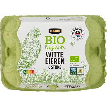 Foto van Jumbo biologisch witte eieren 6 stuks