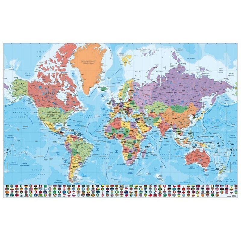 Foto van Grupo erik map world es physical politic poster 91,5x61cm