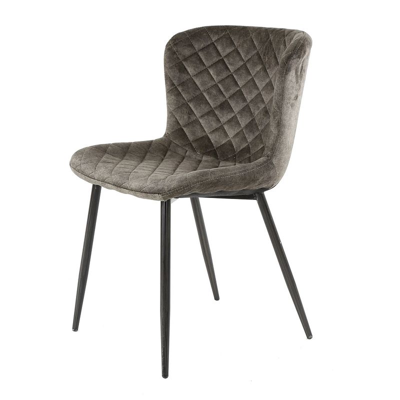 Foto van Set van 4 eetkamerstoelen leo velvet taupe