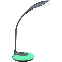 Foto van Led bureaulamp - tafelverlichting - trion krato - 4w - warm wit 3000k - rond - mat zwart - kunststof