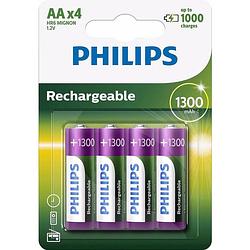 Foto van Philips aa oplaadbare batterijen - 12 stuks 1300mah