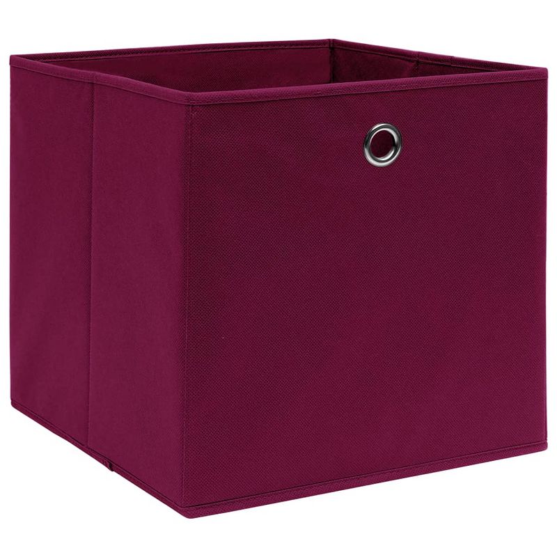 Foto van Infiori opbergboxen 4 st 28x28x28 cm nonwoven stof donkerrood