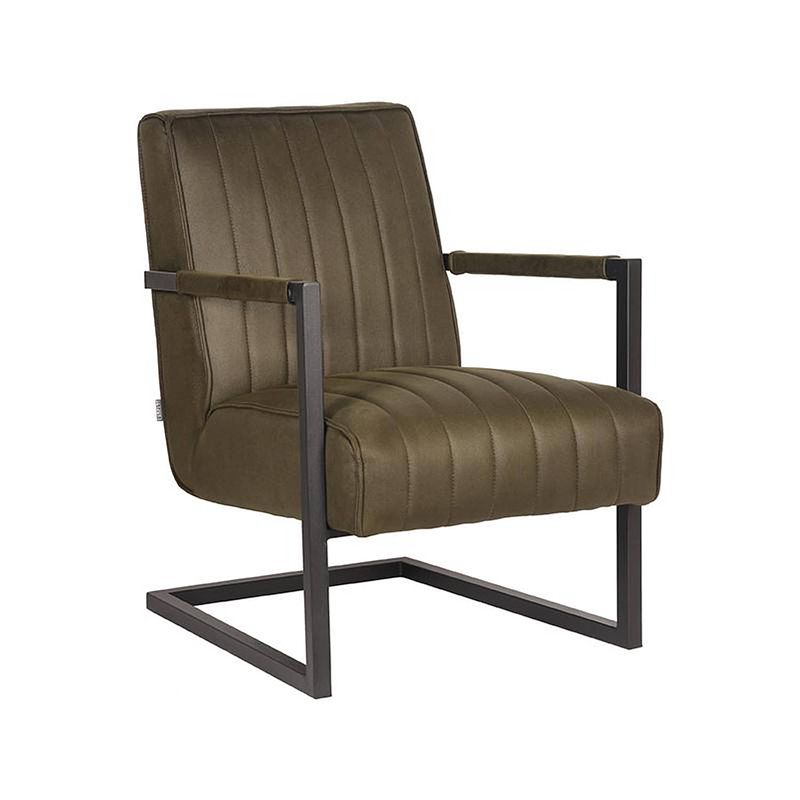 Foto van Label51 fauteuil milo - army green - microfiber