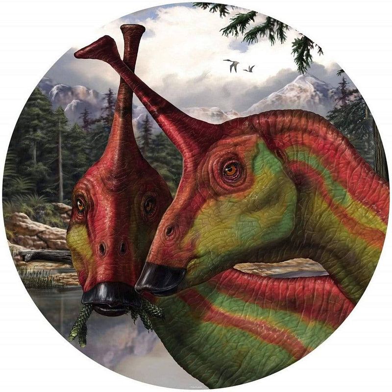 Foto van Komar tsintaosaurus vlies zelfklevend fotobehang 125x125cm rond