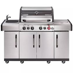 Foto van Enders kansas ii pro 4 sik profi turbo gas barbecue - 85 kg - afmeting 153 ×64×118 cm - 4 hoofdbranders + zijbrander