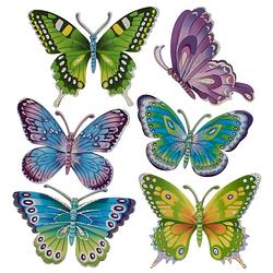Foto van 12x stuks decoratie vlinders stickers 12 cm - feeststickers