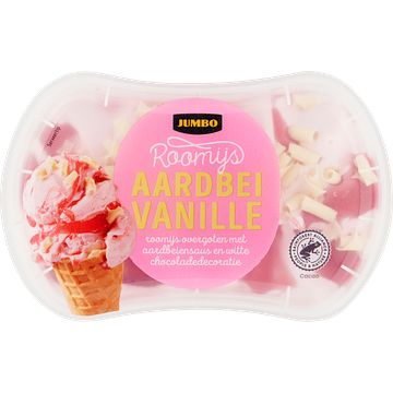 Foto van Jumbo roomijs vanille aardbei 100g