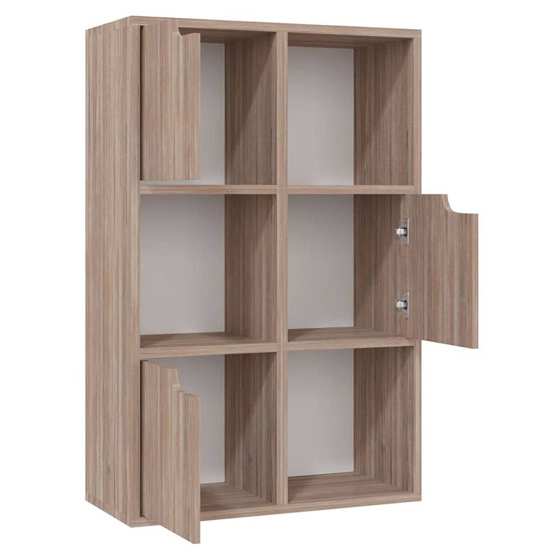 Foto van The living store boekenkast - compact en praktisch - grijs sonoma eiken - 60x27.5x88 cm - stevig en ruimtebesparend