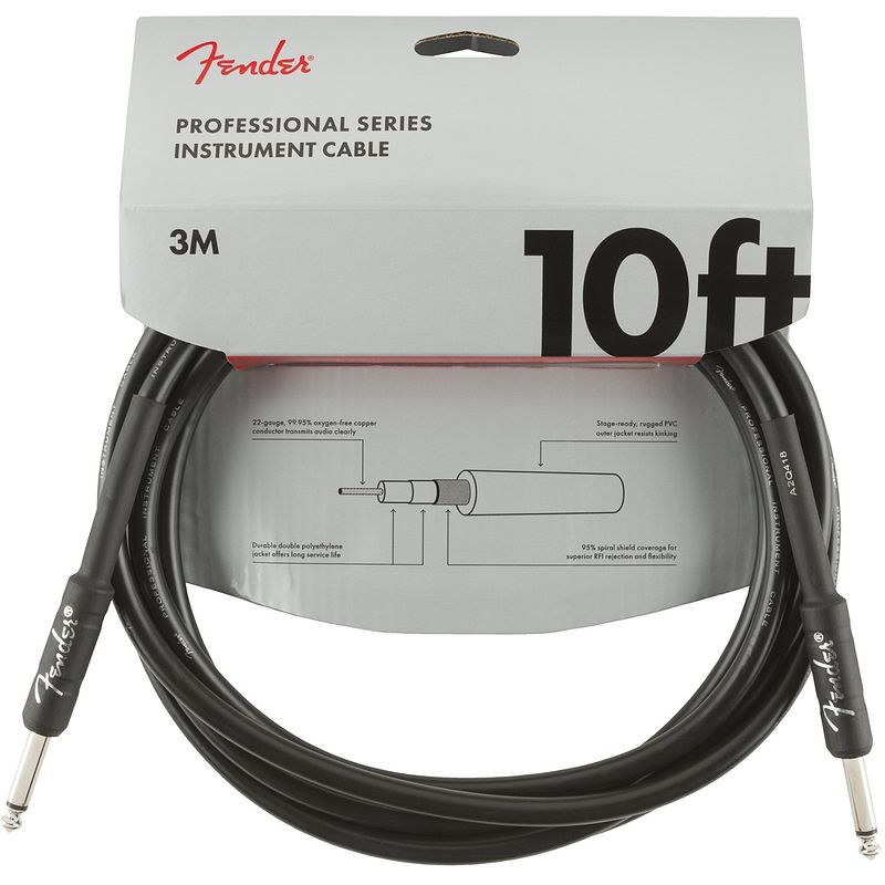 Foto van Fender professional series black jackkabel 3m