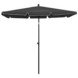 Foto van The living store tuinparasol - antraciet - 210x140x238cm - uv-beschermend polyester - stalen paal - kantelfunctie