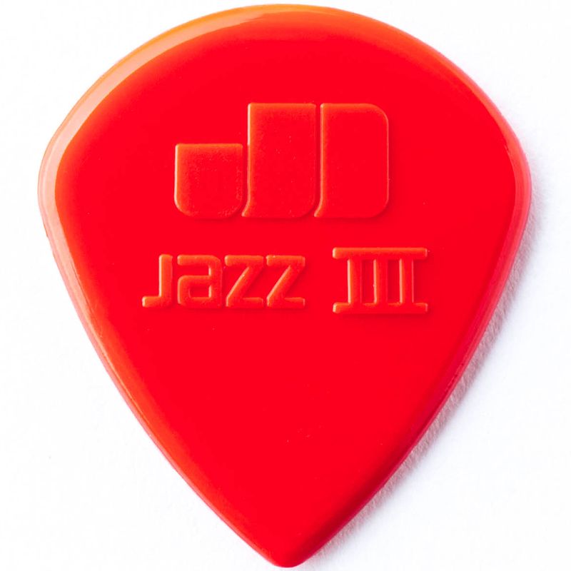 Foto van Dunlop jazz iii red nylon plectrum 1.38mm