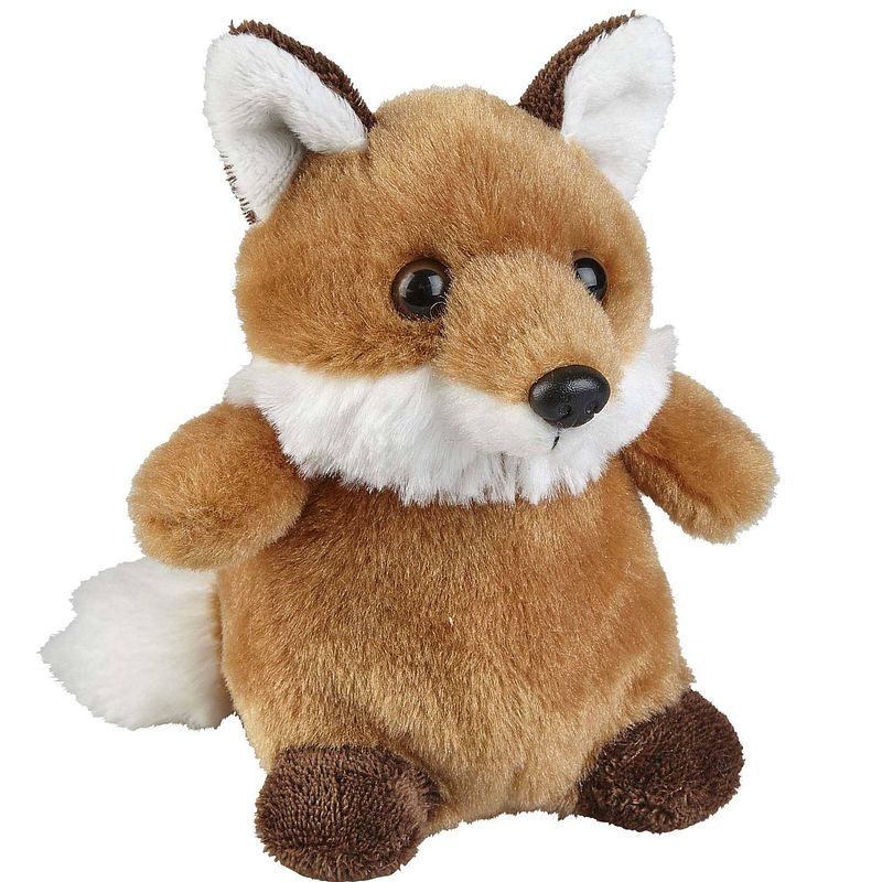 Foto van Pluche knuffel dieren vos van 12 cm - knuffel bosdieren