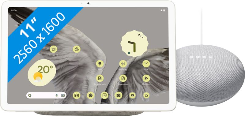 Foto van Google pixel tablet 128gb wifi crème + nest mini wit