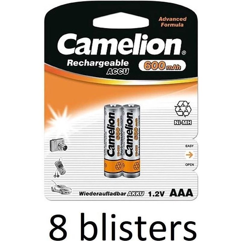 Foto van Camelion aaa oplaadbare batterij 600 mah - 16 stuks