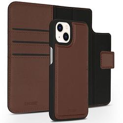 Foto van Accezz premium leather 2 in 1 wallet book case voor apple iphone 13 mini telefoonhoesje bruin