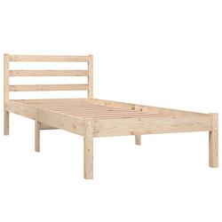 Foto van Vidaxl bedframe massief grenenhout zwart 75x190 cm small single