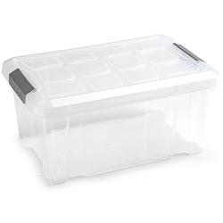 Foto van 1x opslagbakken/organizers met deksel 5 liter 29 cm transparant - opbergbox