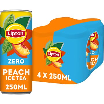 Foto van Lipton ice tea peach zero 4 x 250ml bij jumbo