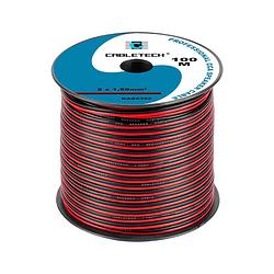 Foto van Cabletech speaker kabel luidsprekersnoer cca rood / zwart 2x 1.5mm haspel 100m