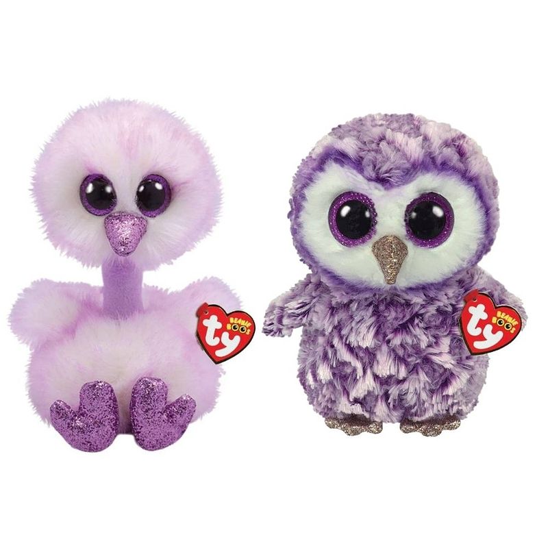 Foto van Ty - knuffel - beanie buddy - kenya ostrich & moonlight owl