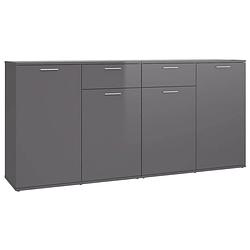 Foto van Vidaxl dressoir 160x36x75 cm spaanplaat hoogglans grijs