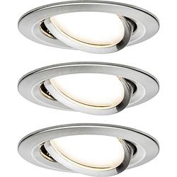 Foto van Paulmann 92959 paulmann led-inbouwlamp set van 3 stuks led 18 w ijzer (geborsteld)