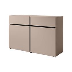 Foto van Meubella dressoir cainan - beige - zwart - 119 cm