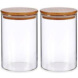 Foto van Set van 2x stuks glazen luxe keuken voorraadpotten/voorraadbussen 1085 ml - voorraadpot